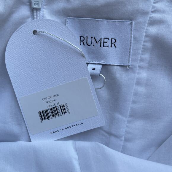 Revolve x Rumer The Label Mia Mini Dress Womens Size Medium White 100% Cotton - Picture 4 of 8